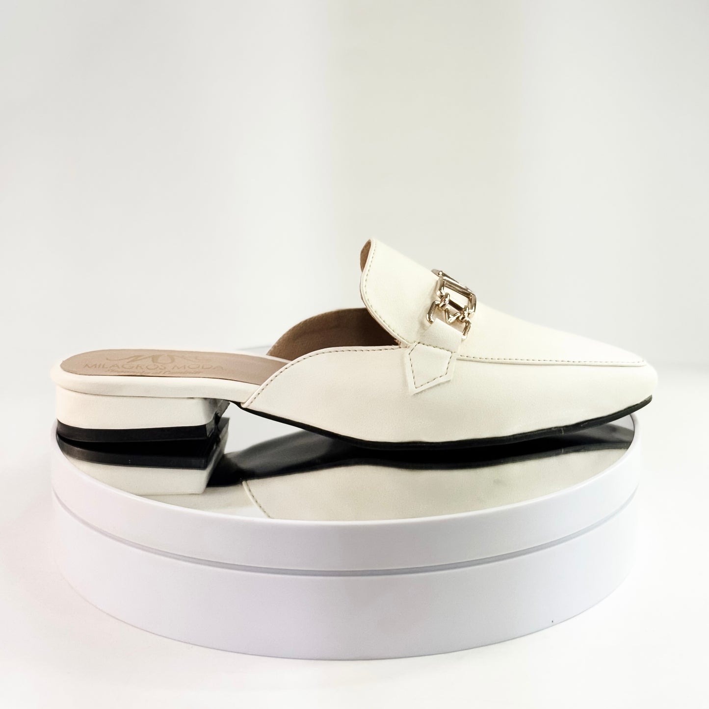 Suecos de tacón 1.5 cm color blanco para mujer - Milagros Moda