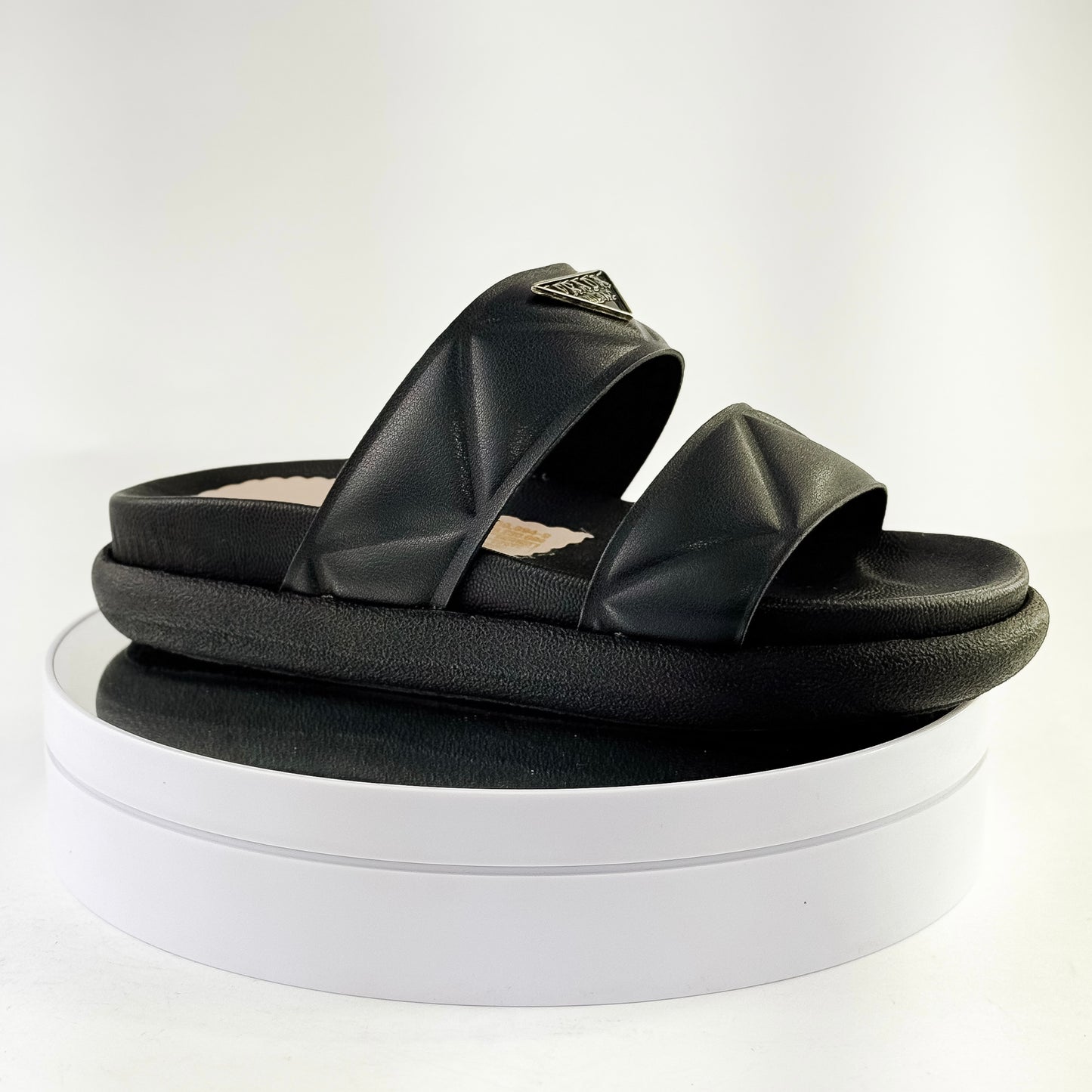 Sandalias tipo plataforma con doble correa acolchada Ref. 0503 negro