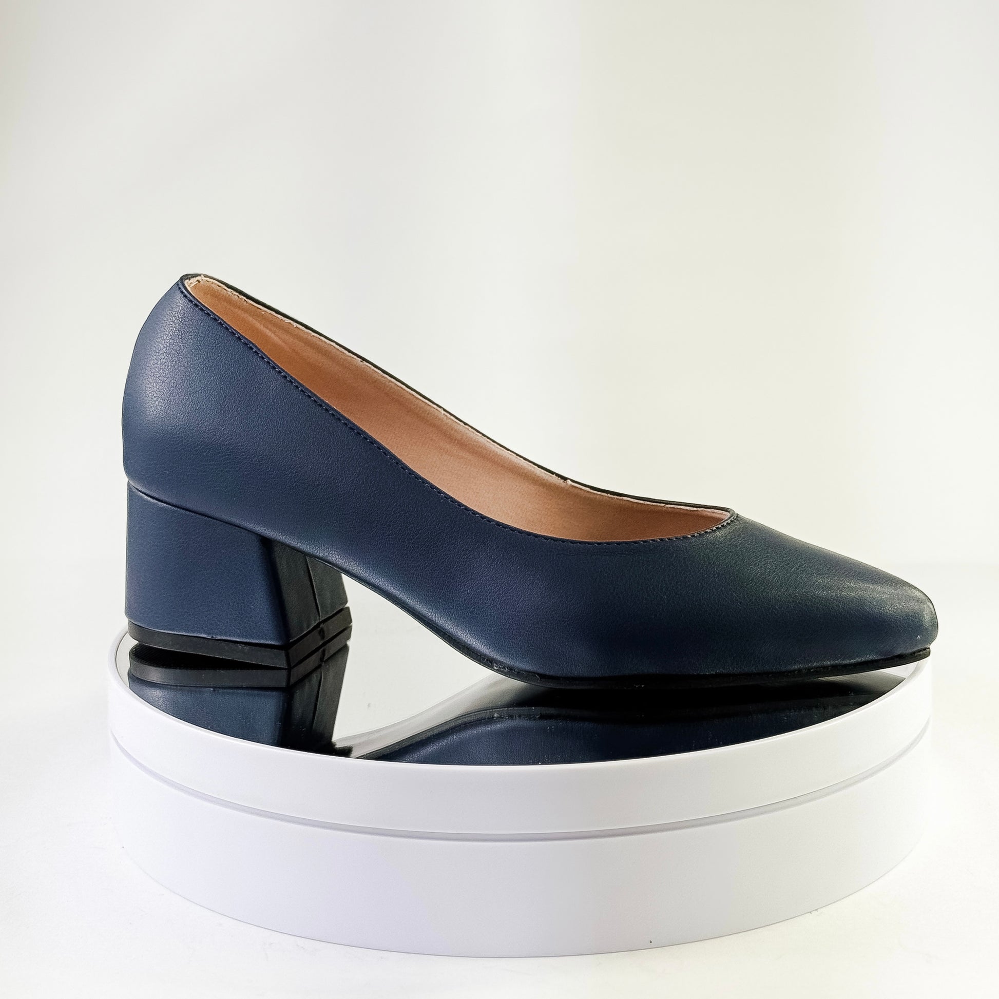 Tacones clásicos de tacón 3.5 cm color azul oscuro para mujer - Milagros Moda