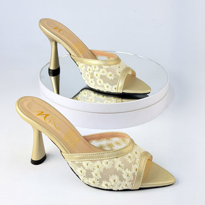 Tacones Champagne Milagros Moda