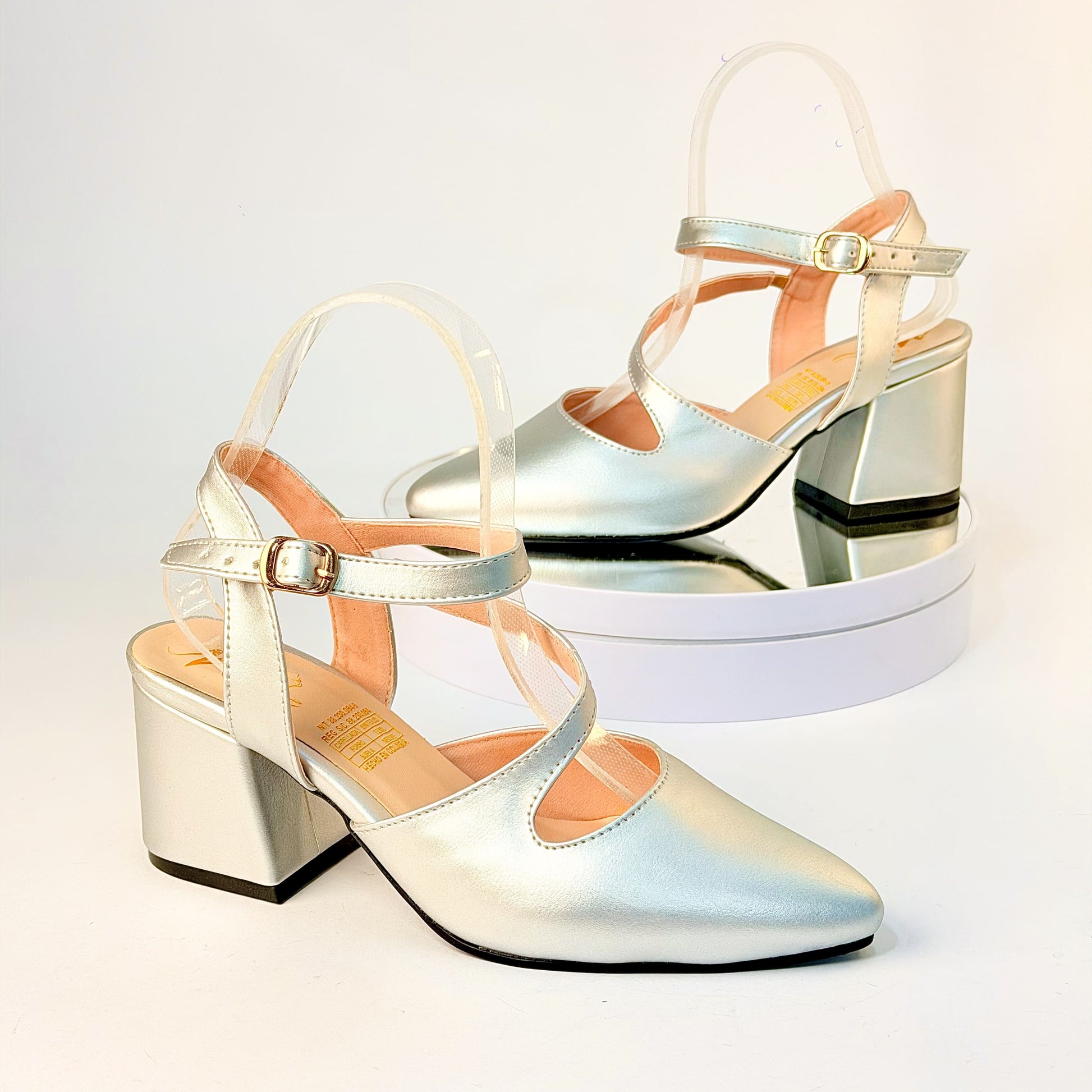 Tacones Plateado Milagros Moda