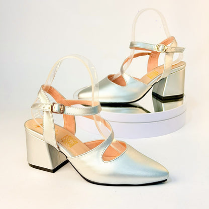 Tacones Plateado Milagros Moda