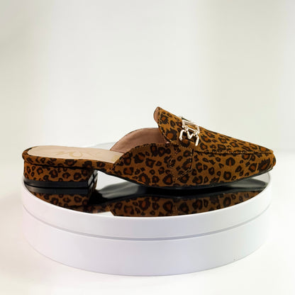 Suecos de tacón 1.5 cm animal print para mujer - Milagros Moda